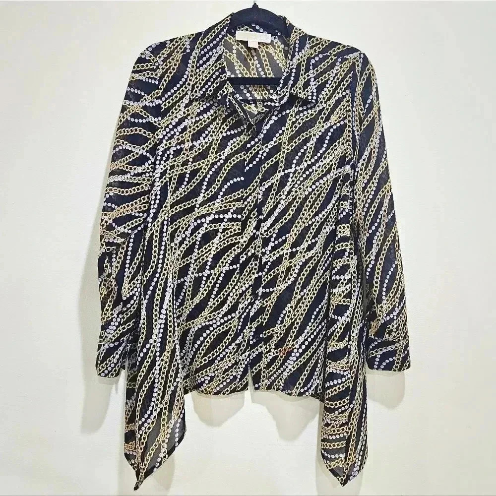 Michael Kors Sharkbite Hem Blouse